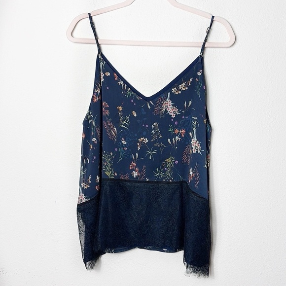 Maeve Anthropologie Floral Tank Top with lace details spaghetti straps size XS - Picture 3 of 10